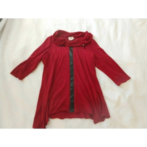 Michael Phillips Zoe Red and Black Drawstring Sweater XL Model 3M-2402 Preowned - Picture 1 of 8
